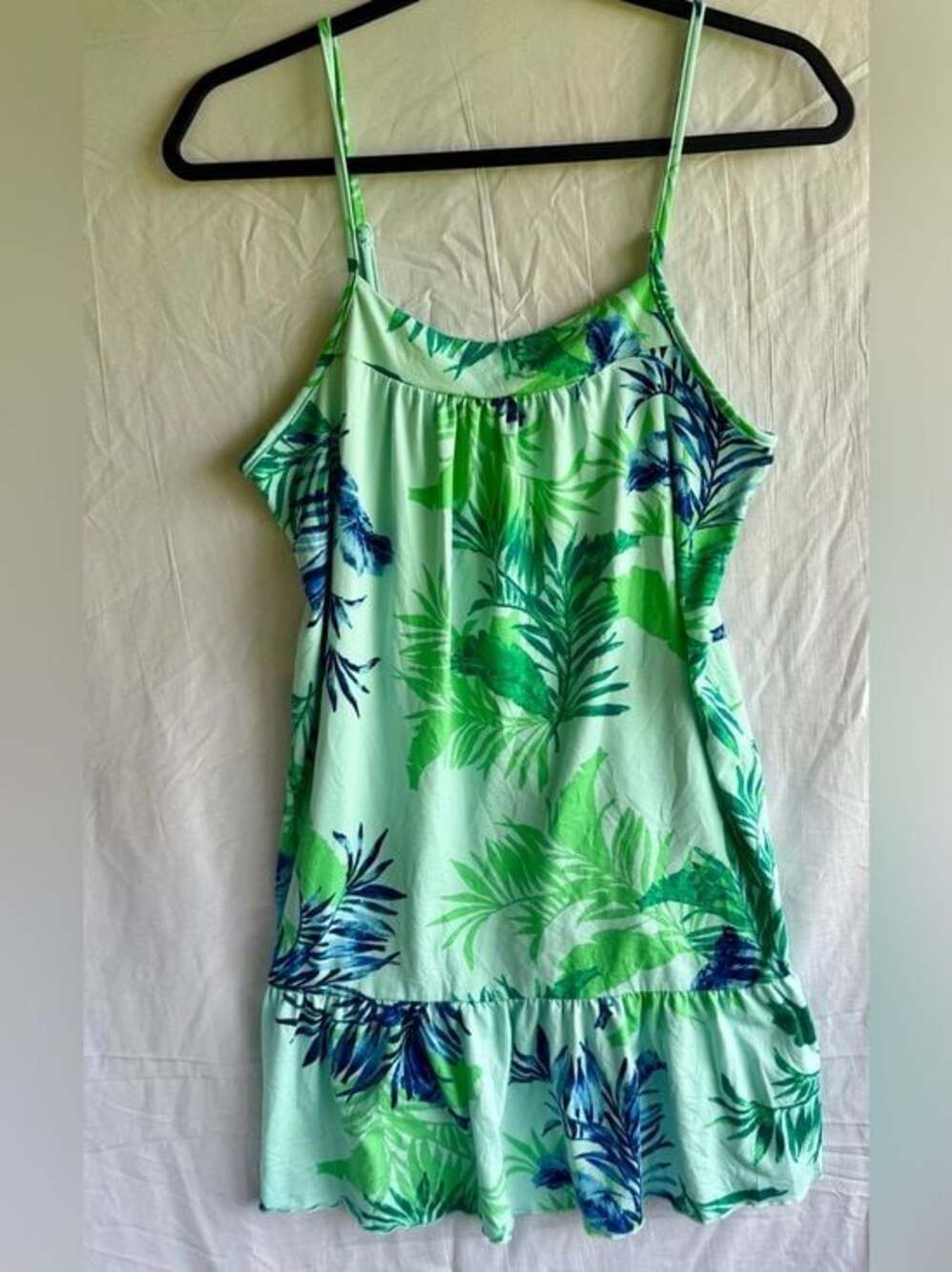 Joules Green and Blue Tropical Print Cami Dress - Picture 1 of 4